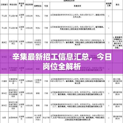 辛集最新招工信息汇总，今日岗位全解析